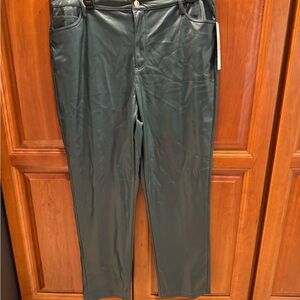 Calvin Klein Black Faux Leather Pants size 12 waist 36”, inseam 29”. NWT
